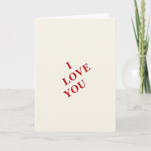 I Love You Simple Red Card Karte (Vorderseite)