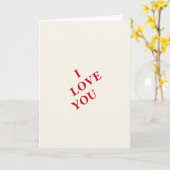 I Love You Simple Red Card Karte (Gelbe Blume)