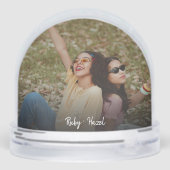 I Love you Sister Heart Script Photo Keepsake Schneekugeln (Rückseite)