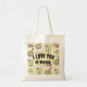 "I Love You So Matcha" Ästhetik-Canvas-Tasche - Tragetasche