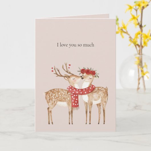 I Love You So Much Deer Karte (Gelbe Blume)