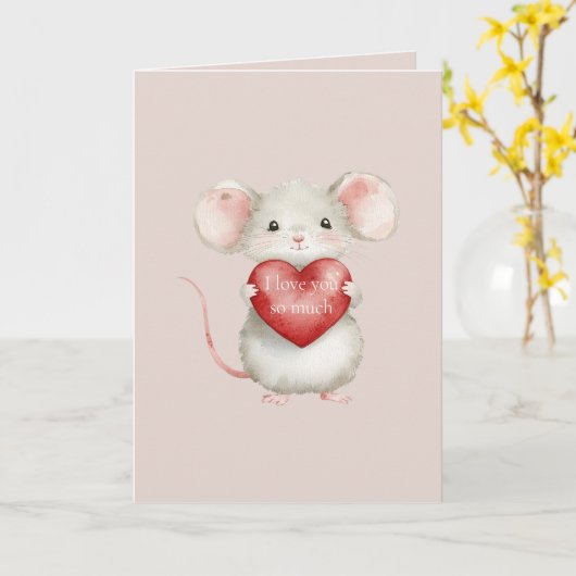 I Love You So Much Mouse Karte (Gelbe Blume)
