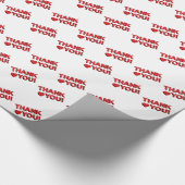 I love you thanks red white 3d glossy geschenkpapier (Ecke)