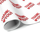 I love you thanks red white 3d glossy geschenkpapier (Rolleneckpunkt)