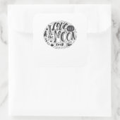 I Love You To The Moon And Back Classic Minimal De Quadratischer Aufkleber (Tasche)