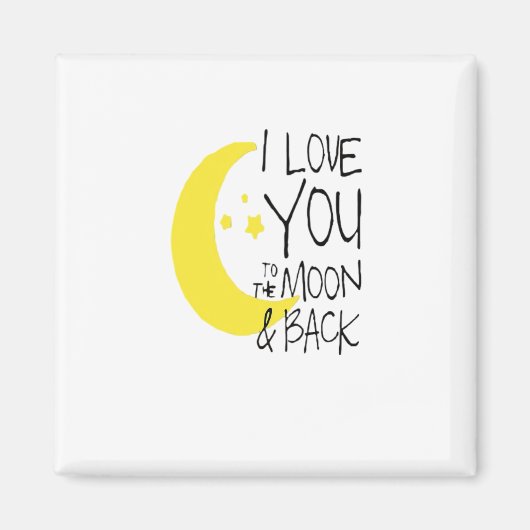 I Love You To The Moon And Back Classic Romantic Q Magnet (Vorne)
