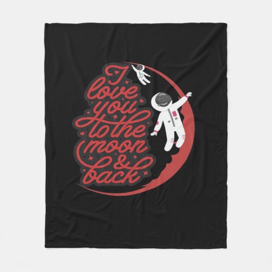 I Love You To The Moon And Back Clean Layout  Fleecedecke (Vorderseite)
