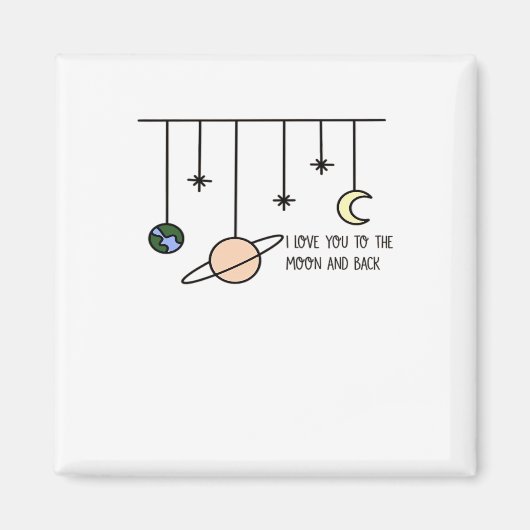 I Love You To The Moon And Back Elegant Minimal St Magnet (Vorne)