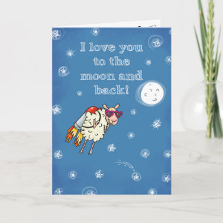 I love you to the moon and back feiertagskarte