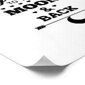I Love You To The Moon And Back Gray Moon Minimal  Poster (Ecke)