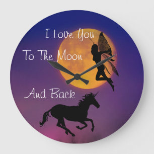 I Love You To The Moon And Back Große Wanduhr
