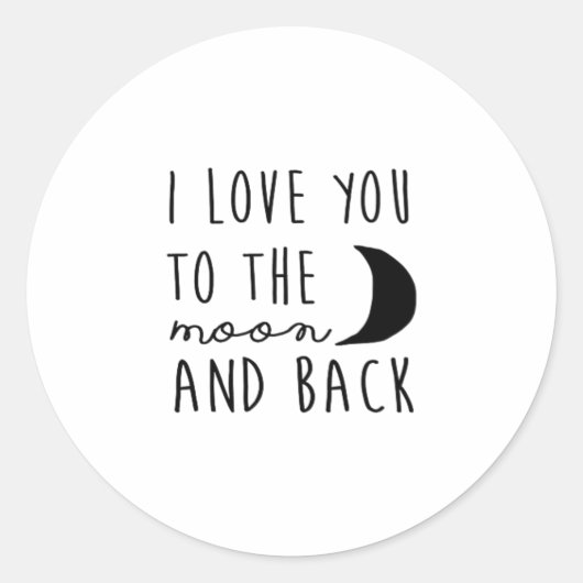 I Love You To The Moon And Back Heartfelt Minimal  Runder Aufkleber (Vorderseite)
