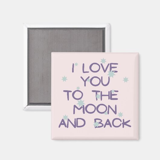 I love you to the moon and back magnet (Vorderseite/Rückseite)