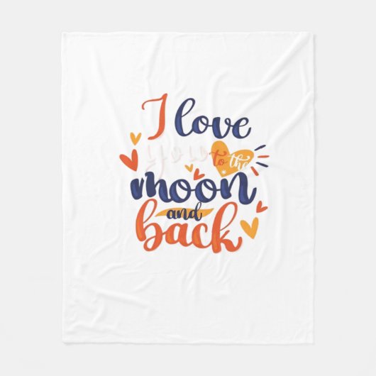 I Love You To The Moon And Back Modern Romantic De Fleecedecke (Vorderseite)