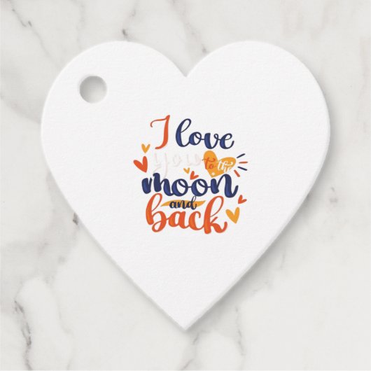 I Love You To The Moon And Back Modern Romantic De Geschenkanhänger (Vorderseite)