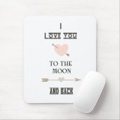 I love you to the moon and back mousepad (Mit Mouse)