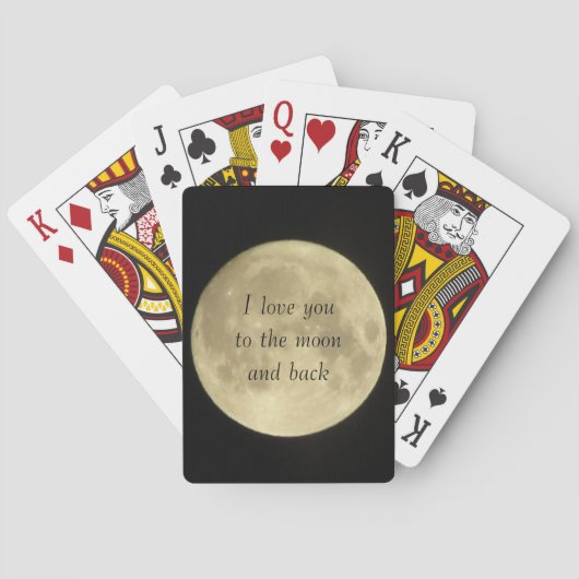 I love you to the moon and back playing cards spielkarten (Rückseite)