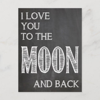 I love you to the moon and back postcard postkarte