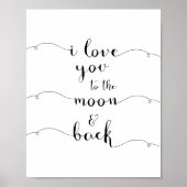 I love you to the moon and back poster (Vorne)