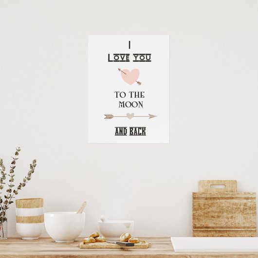 I love you to the moon and back poster (Küche)