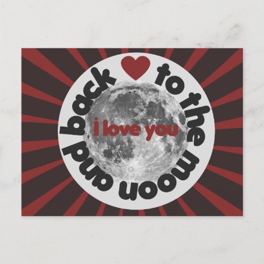 I love you to the moon and back postkarte (Vorderseite)