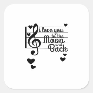 I Love You To The Moon And Back Repeating Love Quo Quadratischer Aufkleber