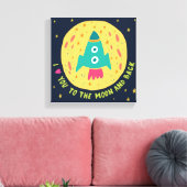 I Love You to The Moon and back Rocketship Leinwanddruck (Insitu (Wohnzimmer))