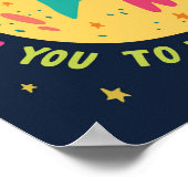 I Love You to The Moon and back Rocketship Poster (Ecke)