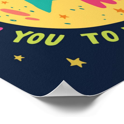 I Love You to The Moon and back Rocketship Poster (Ecke)