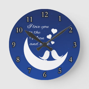 I Love You to the Moon and Back Runde Wanduhr