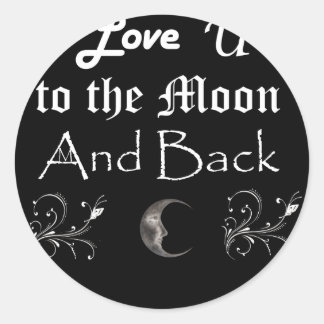 I love you to the moon and back runder aufkleber