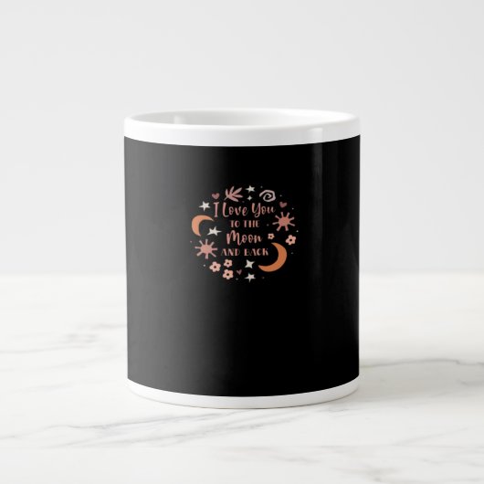 I Love You To The Moon And Back Soft Romantic Styl Jumbo-Tasse (Vorderseite)