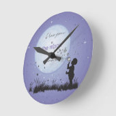 I Love You to the Moon and Back-Unique Gifts Runde Wanduhr (Winkel)