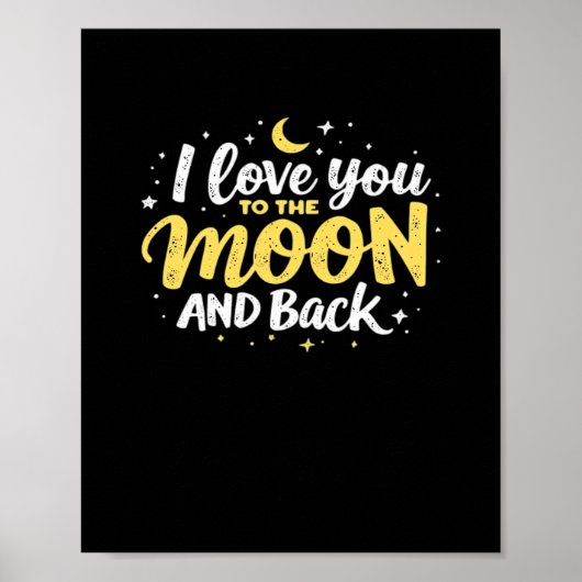 I Love You To The Moon And Back Valentine Theme De Poster (Vorne)