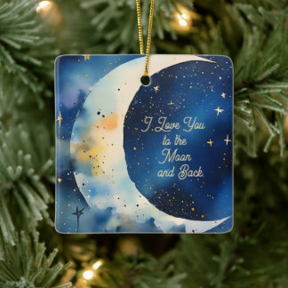I love You to the Moon Custom Text Keramikornament
