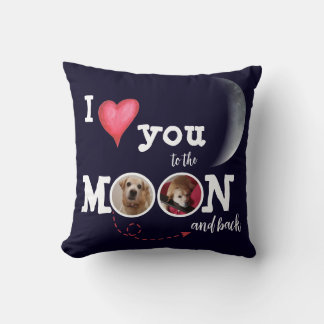 I Love You to the Moon Customized Throw Pillow Kissen