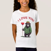 I Love You - verliebter Gorilla mit Herz T-Shirt (Vorderseite)
