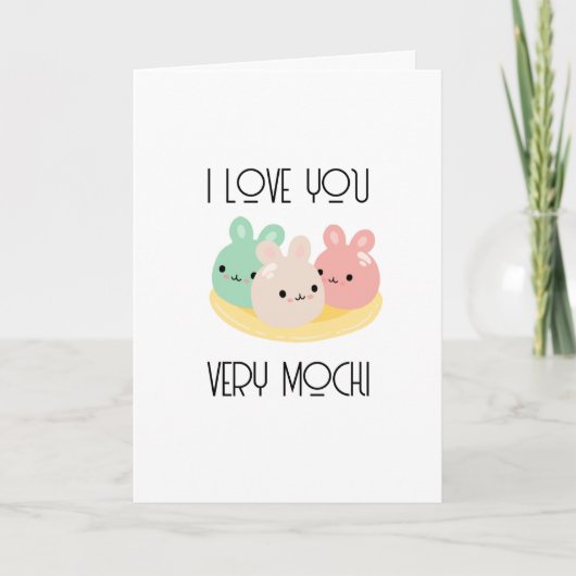 I Love You Very Moochi Valentine's Day Card Karte (Vorderseite)