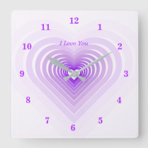 I Love You Wall Clock - My Heart Beats For You Quadratische Wanduhr