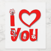 I Love You Weinetikett (Einzelnes Label)