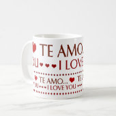 I Love You zerteilt - Kaffeetasse (Vorderseite Links)