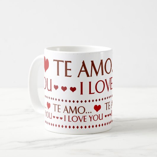 I Love You zerteilt - Kaffeetasse (Vorderseite Links)