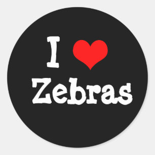 I love Zebras Runder Aufkleber