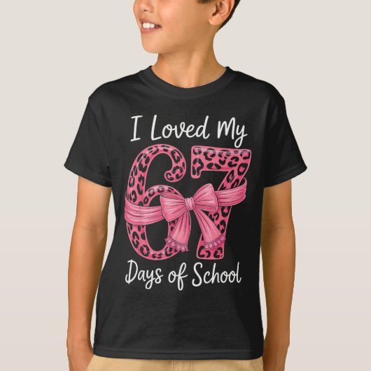 I Loved My 67 Days Of School Coquette Girls Women T-Shirt (Vorderseite)