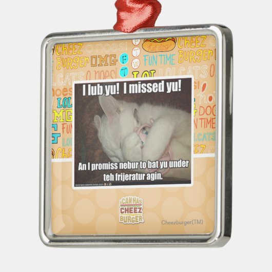 I lub Yu! Ich verfehlte Yu! Silbernes Ornament (Links)