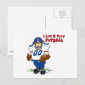 I Luv 2 Play Futball Bear Postkarte (Vorne/Hinten)