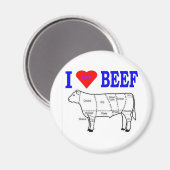 I LUV BEEF MAGNET (Vorderseite/Rückseite)