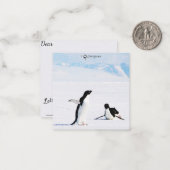 I Luv (Herz) Pinguine Note Card Mitteilungskarte (Vorderseite/Rückseite Beispiel)