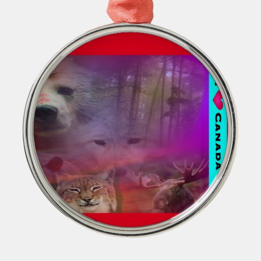 I Luv Kanada Silbernes Ornament (Vorne)