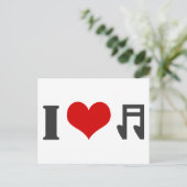 I Luv Music Postkarte (Stehend Vorderseite)